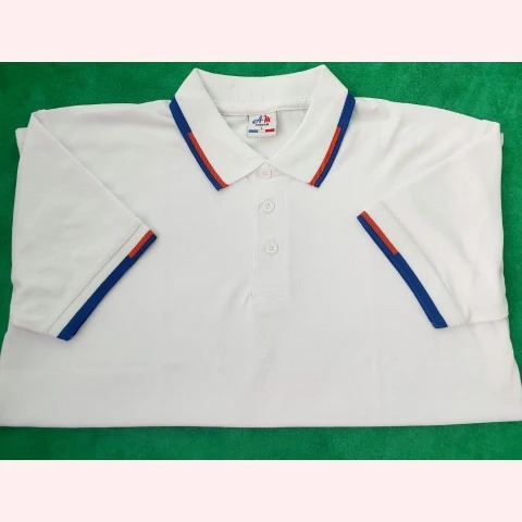 Lacost Fabric Polo T-Shirt (180± GSM) – White -Black