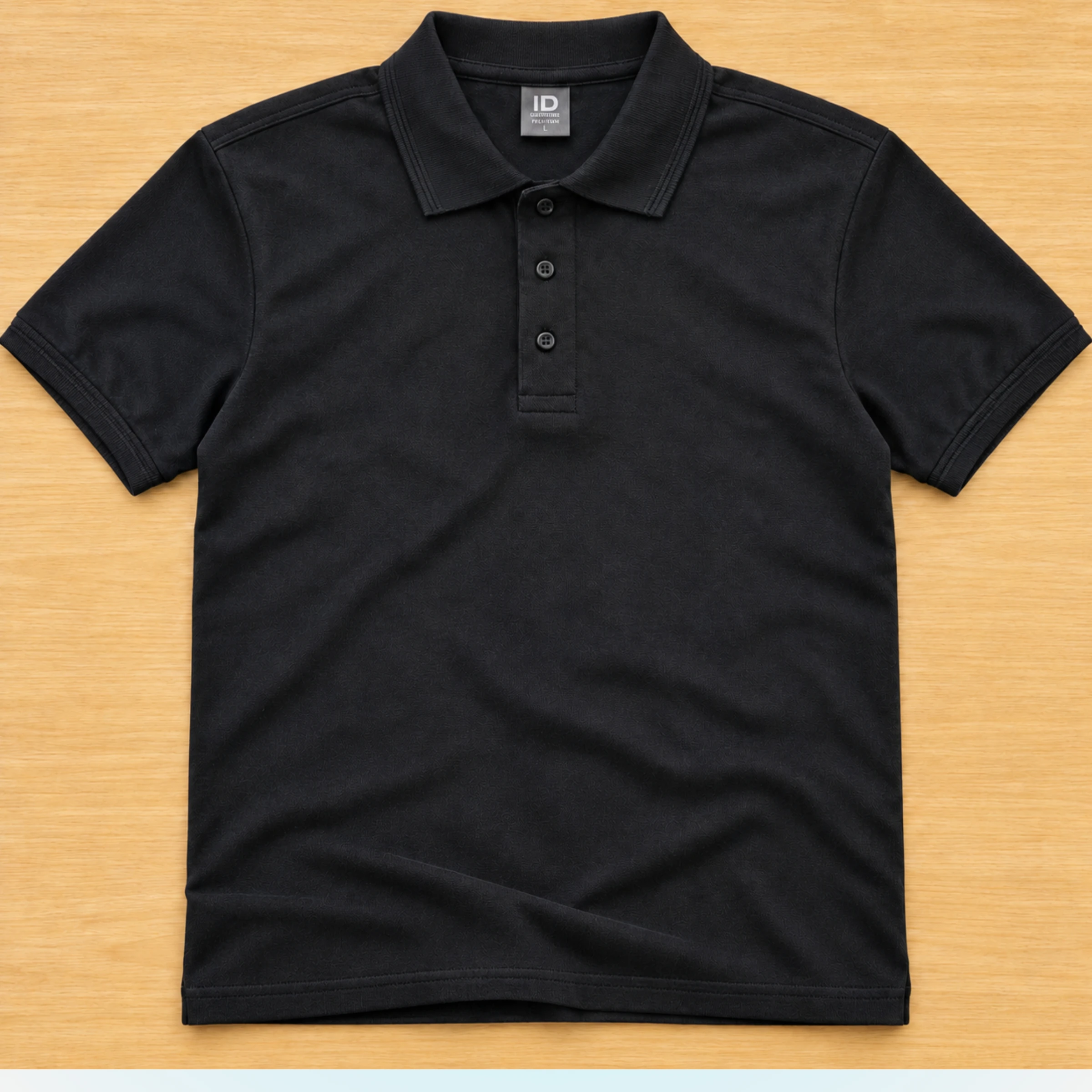 Premium Solid Black Cotton Polo | 100% Cotton | 220 GSM | V1