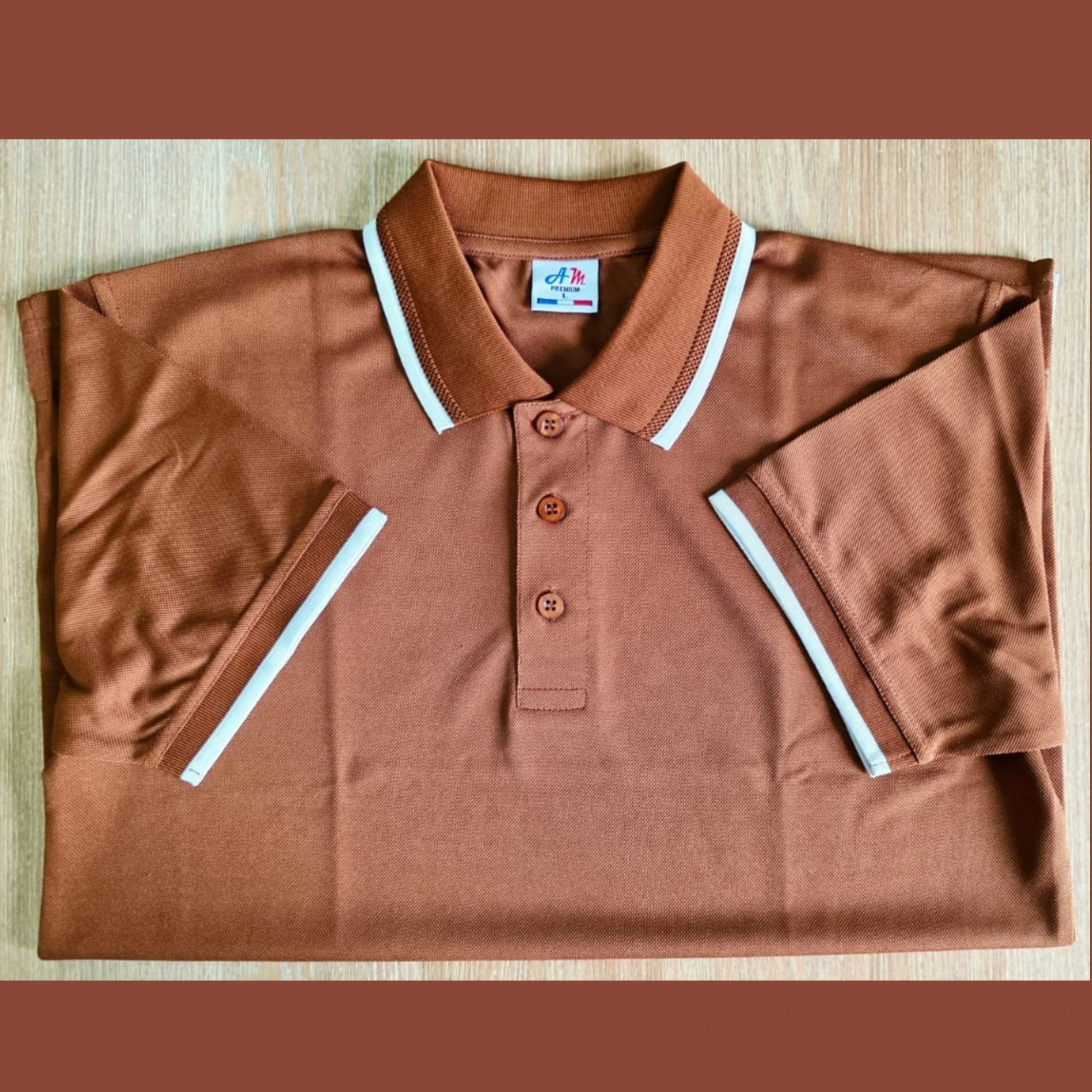 Lacost Fabric Polo T-Shirt (180± GSM) – Coffee color