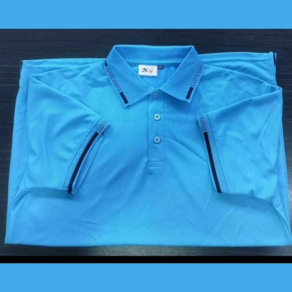 Double PK Polo (200 GSM ±5%) -  Sky Blue