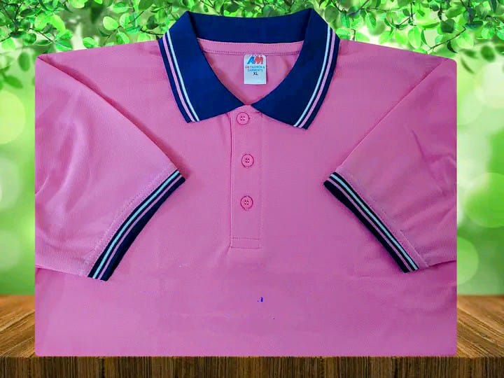 PK Mesh Fabric Polo T-Shirt (140± GSM) – Pink v2
